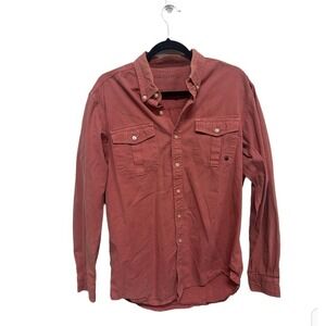 Southern Proper Shirt Mens Large Red Solid Henning Long Sleeve Preppy Button Up